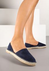 Granatowe Espadryle z Plecionką i Wyciętą Cholewką Prommea. Niebieskie espadryle Born2be, bez wzorów, z jeansu, bez obcasa, na obcasie. W wyprzedaży za 76.49 zł.