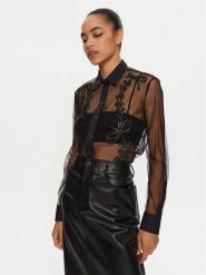 PINKO Koszula 103474 A1UW Czarny Regular Fit. Czarne koszule Pinko, bez wzorów, z syntetyku, bez kołnierzyka, bez ramiączek. Za 499.99 zł.