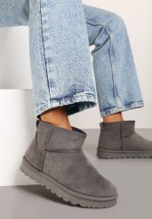 Szare Płaskie Klasyczne Śniegowce z Ociepleniem Emiriellea. Szare śniegowce Born2be, bez wzorów, z jeansu, bez zapięcia. Za 79.99 zł.