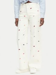 Tommy Jeans Jeansy Claire DW0DW23042 Kremowy Wide Leg. Białe jeansy Tommy Jeans, bez wzorów, z bawełny. Za 569.99 zł.