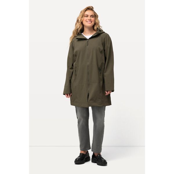 Damskie Kurtka softshell HYPRAR hydrofobowa podszewka z polaru. Zielone kurtki przejściowe sportowe Ulla Popken, plus size, bez wzorów, z elastanu, bez kaptura, trekkingowe. Za 584.99 zł.