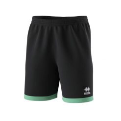 Szorty Errea Barney. Czarne szorty sportowe ERREA, z aplikacjami, z materiału, z standardowym stanem, do biegania. Za 151.99 zł.