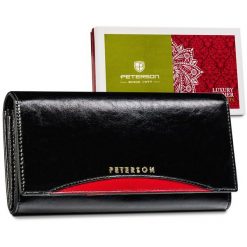 Portfel skórzany Peterson PTN PL-467 czarny. Czarne portfele Peterson, bez wzorów. Za 127.99 zł.
