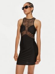 ROTATE Sukienka koktajlowa Tallia 112913100 Czarny Slim Fit. Czarne sukienki ROTATE, bez wzorów, z syntetyku, wizytowe, bez kołnierzyka, bez ramiączek. Za 519.99 zł.