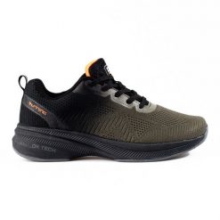Sportowe buty tekstylne damskie czarne DK. Czarne buty treningowe bez wzorów, bez zapięcia. Za 206.95 zł.