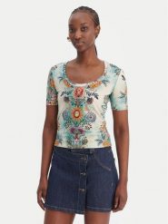 Just Cavalli T-Shirt 80PAHE02 CJ112 Kolorowy Slim Fit. T-shirty Just Cavalli, l, bez wzorów, z bawełny, bez kołnierzyka, bez ramiączek. Za 635.99 zł.