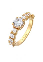 Elli Damski pierścionek zaręczynowy Elegancki z kryształami cyrkonii w srebrze 925 Sterling Silver Pierścionki 1 ct. Szare pierścionki Elli, z cyrkonią, srebrne. Za 368.99 zł.