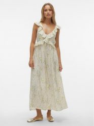 Vero Moda Sukienka letnia Josie 10303761 Écru Regular Fit. Sukienki Vero Moda, l, bez wzorów, z wiskozy, bez kołnierzyka, bez ramiączek. Za 119.99 zł.