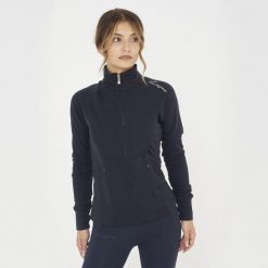 Damska Bluza Treningowa Dafne z Kapturem i Zamkiem Niebieska. Niebieskie bluzy z kapturem LEGEA, xs, bez wzorów, z bawełny, bez kaptura, do biegania. Za 96.00 zł.