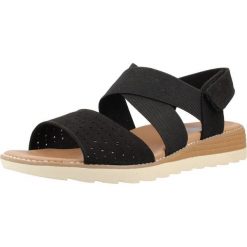 Sandały SKECHERS 113890S Czarny. Czarne sandały Skechers, bez wzorów, ze skóry, bez obcasa, bez zapięcia. Za 203.99 zł.