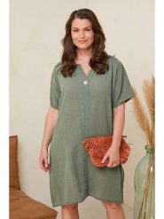 Curvy Lady Sukienka w kolorze khaki rozmiar: 40/42. Brązowe sukienki Curvy Lady, bez wzorów, klasyczne, bez kołnierzyka, bez ramiączek, midi. Za 106.38 zł.