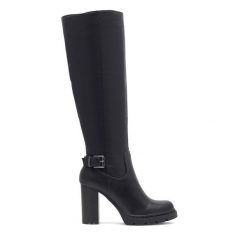 Kozaki Clara Barson. Czarne kozaki Clara Barson, bez wzorów, bez obcasa, na słupku, bez zapięcia. Za 125.99 zł.