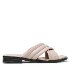 Klapki Loretta Vitale. Brązowe klapki Loretta Vitale, bez wzorów, bez obcasa, bez zapięcia. Za 159.99 zł.
