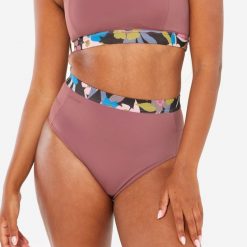 Dół kostiumu kąpielowego surfingowego damski Olaian Rosa Azalea. Czerwone bikini OLAIAN, bez wzorów, z elastanu, sportowe. Za 79.99 zł.