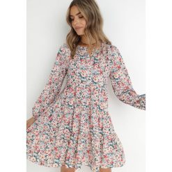 Biało-Różowa Sukienka Rozkloszowana z Falbankami Amathamia. Białe sukienki Born2be, l, z aplikacjami, boho, bez kołnierzyka, bez ramiączek, mini, rozkloszowane. W wyprzedaży za 97.49 zł.