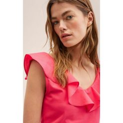 Mango bluzka bawełniana Ruffle kolor czerwony. Czerwone bluzki Mango, m, bez wzorów, z bawełny, bez kołnierzyka, bez ramiączek. W wyprzedaży za 49.99 zł.
