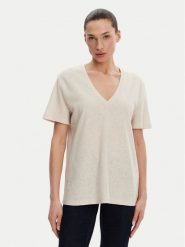 ACCESS FASHION T-Shirt 53-2148-611 Beżowy Regular Fit. Brązowe t-shirty ACCESS FASHION, m, bez wzorów, z bawełny, bez kołnierzyka, bez ramiączek. Za 159.99 zł.