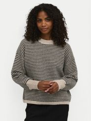 Kaffe Sweter Ellery 10509032 Beżowy Loose Fit. Brązowe swetry Kaffe, l, bez wzorów, z syntetyku, bez ramiączek. Za 139.99 zł.