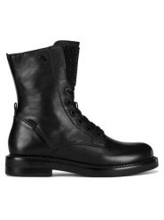 MEXX Trzewiki MICP1710143W MABEL PINA Czarny. Czarne botki Mexx, bez wzorów, ze skóry, bez obcasa, na płaskiej podeszwie, bez zapięcia. Za 269.99 zł.