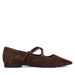 Baleriny Tamaris. Brązowe baleriny Tamaris, bez wzorów, bez obcasa, bez zapięcia. Za 324.99 zł.