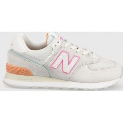 New Balance sneakersy WL574CJ2 kolor szary. Szare buty sportowe lifestyle New Balance, bez wzorów, z gumy, sportowe, z okrągłym noskiem, bez zapięcia. Za 399.99 zł.