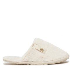 Kapcie Tommy Hilfiger. Białe kapcie Tommy Hilfiger, bez wzorów. Za 229.99 zł.