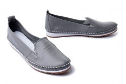 ARTIKER RELAKS 50C0997 grey, półbuty damskie. Szare półbuty wsuwane Artiker Relaks, bez wzorów, ze skóry, bez obcasa. Za 199.90 zł.