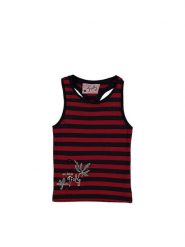 Miss Girly Top w kolorze czerwono-niebieskim rozmiar: 98. Czerwone topy Miss Girly, bez wzorów, z bawełny, bez kołnierzyka, bez ramiączek. Za 13.10 zł.