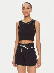 Tommy Hilfiger Top UW0UW05232 Granatowy Slim Fit. Niebieskie topy Tommy Hilfiger, l, bez wzorów, bez kołnierzyka, bez ramiączek. Za 99.99 zł.