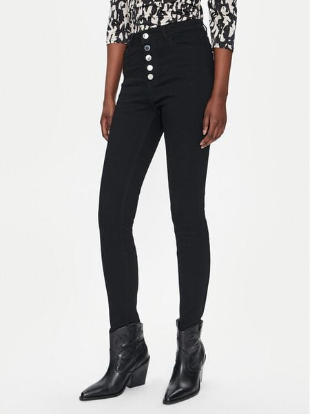 Morgan Jeansy 242-PBLACK1 Czarny Slim Fit. Czarne jeansy Morgan, bez wzorów, z bawełny. Za 169.99 zł.