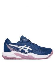 Asics Buty do tenisa Gel-Dedicate 9 Clay 1042A314 Granatowy. Niebieskie buty treningowe ASICS, bez wzorów, ze skóry, bez zapięcia, tenisowe. Za 309.99 zł.
