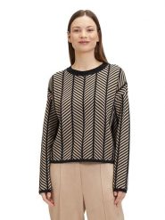 BETTY & CO Sweter w kolorze czarno-szarobrązowym rozmiar: 36. Brązowe swetry Betty & Co, bez wzorów, z bawełny, bez ramiączek. Za 135.81 zł.