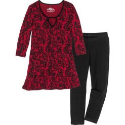 Piżama z legginsami 3/4 bonprix czarno-czerwony z nadrukiem. Piżamy marki bonprix. Za 54.99 zł.