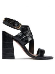 Ted Baker Sandały 159899 Czarny. Czarne sandały Ted Baker, bez wzorów, ze skóry, bez obcasa, na słupku, bez zapięcia. Za 329.99 zł.