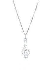 Elli Damski klucz wiolinowy w srebrze próby 925 Sterling Silver Naszyjniki 1 ct. Szare naszyjniki Elli, z materiału, srebrne. Za 208.99 zł.