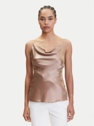 Marciano Guess Top 4YGH09 7117A Beżowy Classic Fit. Brązowe topy Marciano Guess, z aplikacjami, z jedwabiu, bez kołnierzyka, bez ramiączek. Za 239.99 zł.