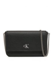 Calvin Klein Jeans Torebka Minimal Monogram Ew Flap Ph/Cb19 LV04K1027G Czarny. Czarne kopertówki Calvin Klein Jeans, bez wzorów, z jeansu, wizytowe, bez dodatków. Za 229.99 zł.