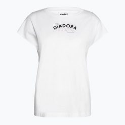 Koszulka damska Diadora Athletic Dept. Białe t-shirty sportowe Diadora, m, bez wzorów, z bawełny, bez ramiączek, na golfa. Za 99.99 zł.