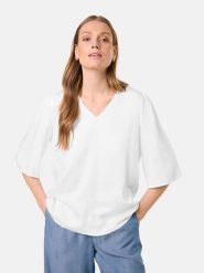 Gerry Weber Bluzka w kolorze białym rozmiar: 42. Białe bluzki Gerry Weber, s, bez wzorów, z wiskozy, klasyczne, bez kołnierzyka, bez ramiączek. Za 132.05 zł.