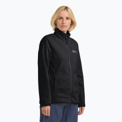 Bluza polarowa damska Jack Wolfskin Moonrise Full Zip. Czarne bluzy bez kaptura Jack Wolfskin, bez wzorów, z polaru, bez kaptura, trekkingowe. Za 319.99 zł.