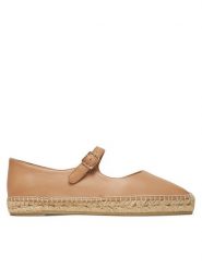 Castañer Espadryle Pepa/250 025701 Beżowy. Brązowe espadryle Castañer, bez wzorów, ze skóry, bez obcasa. Za 479.99 zł.