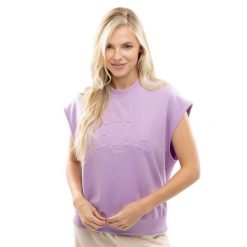 Damska bluza bez rękawów Lifestyle Siroko IBZ Tidal Lilac. Fioletowe bluzy bez kaptura SIROKO, l, bez wzorów, z bawełny, bez kaptura. Za 126.00 zł.