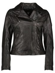 HIS Skórzana kurtka w kolorze czarnym rozmiar: 36. Czarne kurtki HIS, bez wzorów, ze skóry, bez kaptura. Za 478.99 zł.