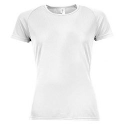 Koszulka Damska Sportowa Raglanowa. Białe t-shirty sportowe SOL'S, m, bez wzorów, bez ramiączek, trekkingowe. Za 39.99 zł.