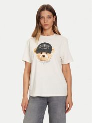 Guess T-Shirt V5BI09 I3Z14 Écru Relaxed Fit. T-shirty Guess, l, z aplikacjami, z bawełny, bez kołnierzyka, bez ramiączek. Za 139.99 zł.