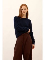 Just Cashmere Kaszmirowy sweter "Cetan" w kolorze granatowym rozmiar: L. Niebieskie swetry Just Cashmere, l, bez wzorów, z kaszmiru, bez ramiączek. Za 804.99 zł.
