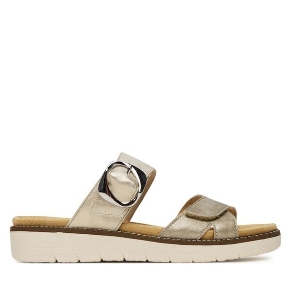 Klapki Remonte. Brązowe klapki Remonte, bez wzorów, bez obcasa, bez zapięcia. Za 271.99 zł.