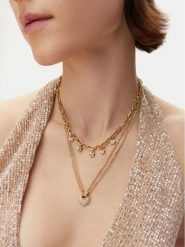 Guess Naszyjnik JUBN05 208JW Złoty. Żółte naszyjniki Guess, z tworzywa sztucznego, metalowe. Za 269.99 zł.