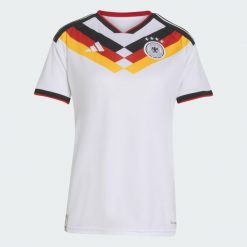 Koszulka domowa Niemcy 26. Białe t-shirty sportowe adidas, xl, z aplikacjami, z dzianiny, bez ramiączek, do piłki nożnej, climacool (adidas). Za 439.00 zł.