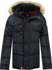Geographical Norway Kurtka zimowa "Bonapart" w kolorze granatowym rozmiar: S. Niebieskie kurtki Geographical Norway, na zimę, s, bez wzorów, z puchu, bez kaptura. Za 198.70 zł.